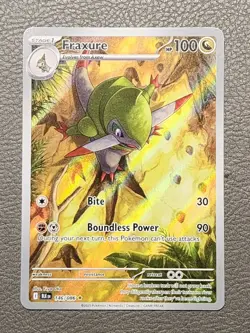 2025 Pokemon SV Black Bolt Fraxure Illustration Rare #146/086 - Image 1