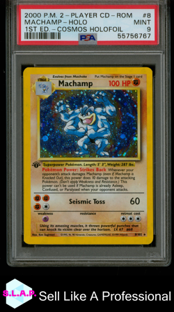 MACHAMP POKEMON COSMOS HOLOFOIL PLAYER CD ROM 8/102 2016 ENGLISCH PSA 9 - Image 1