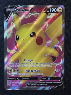 Pokemon TCG Vivid Voltage Pikachu v 170/185 Full Art Rare Near Mint Condition - Image 1