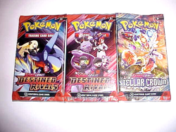 LOT Pokemon TCG Scarlet & Violet-3 Booster Packs-Destined Rivals & Stellar Crown - Image 1