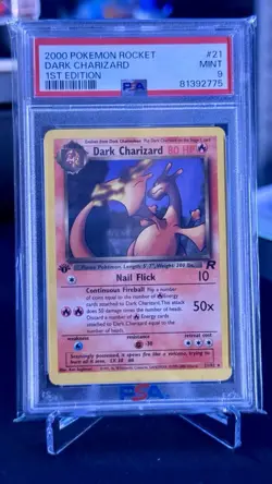 2000 Pokemon Rocket Dark Charizard 1st Edition #21 PSA 9 - Image 1