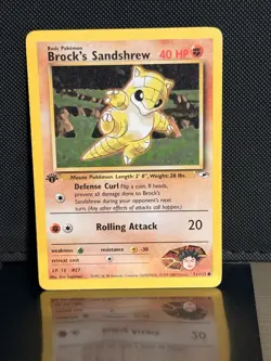 💥 Brock's Sandshrew Gym Heroes 1st Edition Non Holo # 71/132 Pokemon Vintage - Image 1