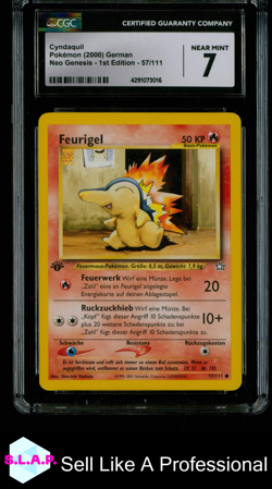 CYNDAQUIL NEO GENESIS - 1ST EDITION 57/111 POKEMON CGC 7 - Image 1
