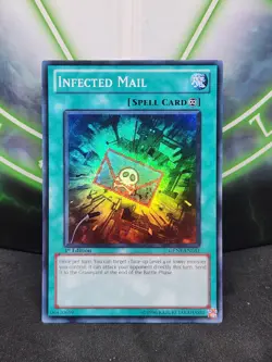 Yugioh Infected Mail GENF-EN051 Super Rare 1st Edition NM - Image 1