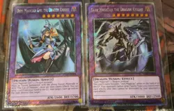 Dark Magician & Dark Magician Girl Dragon Knight Platinum Secret RA03 Yugioh - Image 1