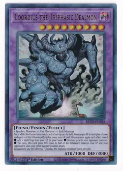 Yugioh Coordius the Triphasic Dealmon BLVO-EN083 Ultra Rare 1st Ed NM - Image 1