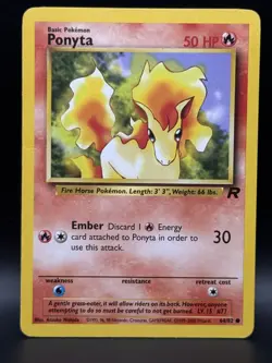 Ponyta 64/82 Team Rocket Rare Vintage Pokemon Card - Image 1