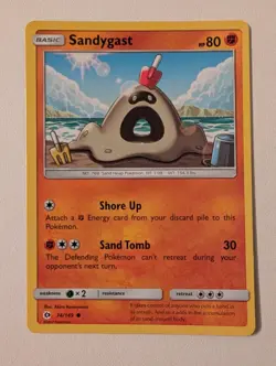 SUN & MOON BASE SET SANDYGAST POKEMON CARD 74/149 EX/NM - Image 1