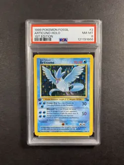 Articuno 2/62 - Fossil - 1st Edition - Vintage - Holo - Pokemon Card - PSA 8 - Image 1