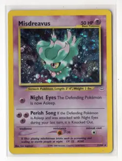 Misdreavus 11/64 Neo Revelation Pokemon Card Holo Rare Moderately Played Swirl - Image 1