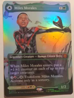 Foil Miles Morales 0234 (Borderless) Marvel's Spider-Man MTG Magic The Gathering - Image 1