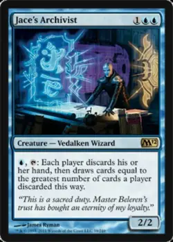 Jace's Archivist Magic mtg Light Play, English Magic 2012 (M12) x1 - Image 1