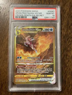 PSA 10 Origin Forme Palkia VSTAR GG67 Pokemon Crown Zenith Secret Gold Alt Art - Image 1