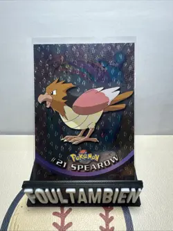 Topps Pokemon Spearow Textured Foil Black Logo TV Animation Edition Holo Rare NM - Image 1