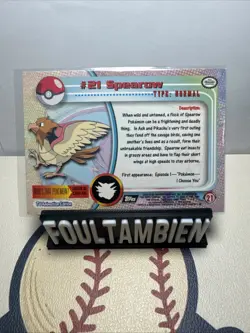 Topps Pokemon Spearow Textured Foil Black Logo TV Animation Edition Holo Rare NM - Image 2