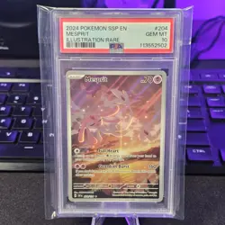 2024 POKEMON SSP EN-SURGING SPARKS ILLUSTRATION RARE #204 MESPRIT PSA 10 - Image 1