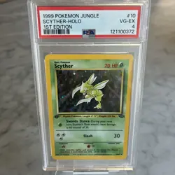 1999 Pokemon Jungle 1st Edition Scyther Holo - 10/64 - PSA 4 - Image 1