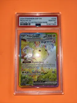 2024 Pokemon Scarlet and Violet Surging Sparks Pikachu Ex PSA 10 #238 - Image 1