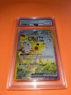 2024 Pokemon Scarlet and Violet Surging Sparks Pikachu Ex PSA 10 #238 - Image 5