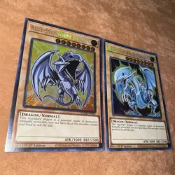 🔥 2x YUGIOH Blue-Eyes White Dragon MP22-EN266 BLMM-EN001 CHIBI ART SECRET RARE - Image 5