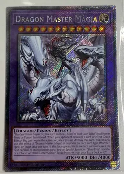 Yugioh Dragon Master Magia RA04-EN055 1st Ed. Platinum Secret Rare MINT - Image 1