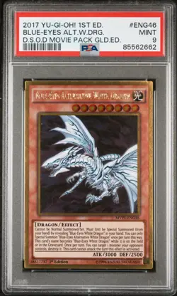 Blue Eyes Alternative White Dragon PSA 9 1st Edition MVP1-ENG46 YuGiOh Card - Image 1