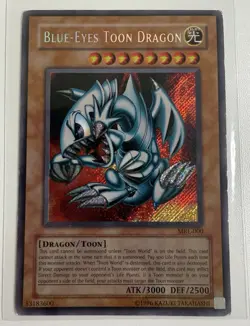 2002 Yugioh Blue-Eyes Toon Dragon MRL-000 SEC Rare MP - Image 1