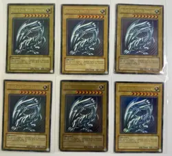 2002 Yugioh Blue-Eyes White Dragon SDK Lot of 6 Cards DMG-MP - Image 1