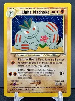LP+ Light Machoke Pokemon Card | Vintage Uncommon | 2002 Neo Destiny 49/105 - Image 1