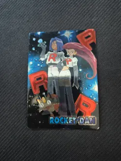 TEAM ROCKET (ROCKET-DAN)--JAPANESE MEIJI EMBOSSED PROMO FOIL POKEMON CARD - Image 1