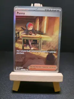 Pokemon TCG Penny 252/198 Scarlet & Violet Base SIR Illustration Rare Card NM - Image 1