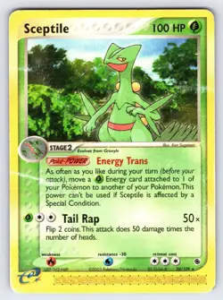 Sceptile 20/109 EX Ruby & Sapphire Pokemon Card TCG e-Reader Non Holo Rare - Mp - Image 1