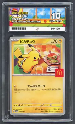 Pokemon Cards - ACE 10 Pikachu 020/M-P - JPN McDonalds Promo Burgerchu - PSA - Image 1