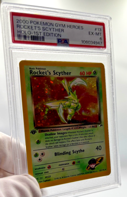 Pokemon Cards - PSA 6 1st Edition Rocket's Scyther 13/132 - Gym Heroes - EX-MT - Image 3