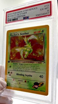 Pokemon Cards - PSA 6 1st Edition Rocket's Scyther 13/132 - Gym Heroes - EX-MT - Image 5
