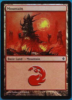 Mountain (172) FOIL New Phyrexia NM Basic Land MAGIC CARD (ID# 495868) ABUGames - Image 1