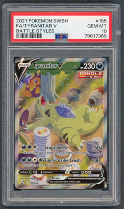 Pokemon Cards - PSA 10 Tyranitar V 155/163 - Battle Styles - GEM MT - PSA10 - Image 1