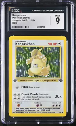 CGC 9 MINT Kangaskhan 1999 Jungle 1st Edition 5/64 Holo Pokemon Card - Image 1