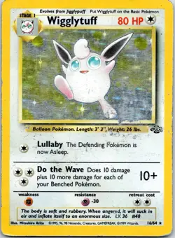 Wigglytuff 16/64 Holo Jungle Set Pokemon Card WOTC Vintage 1999 - Image 1