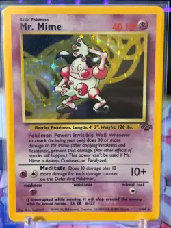 Pokemon Card Mr. Mime 6/64 Jungle Set Unlimited Holo Rare MP Card - Image 1