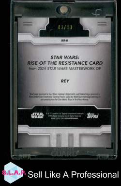 REY 43/99 RR-R STAR WARS MASTERWORK TOPPS RISE OF THE RESISTANCE CARD 2024 PATCH - Image 2