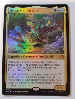 Helga, Skittish Seer #217 (Foil) (NM) Bloomburrow BLB Magic MTG - Image 1