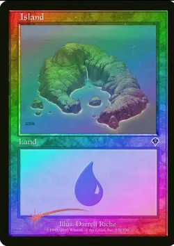 Magic the Gathering ISLAND #338/350 Invasion Land Foil Common 2000 NM - Image 1