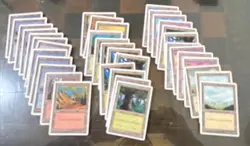 Magic The Gathering White Border Land Lot - Image 1