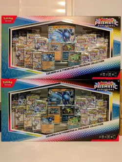 2x Sam's Club Pokemon Prismatic Evolutions LUCARIO ex & TYRANITAR ex (28 packs) 820650856716 - Image 1