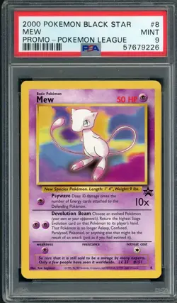 PSA 9 Mew (Black Star Promo) WoTC #8 Pokemon Card B14 - Image 1