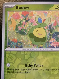 Budew 004/131 Reverse Holo Common Scarlet & Violet: Prismatic Evolutions Pokemon - Image 2
