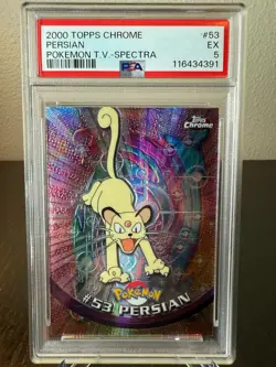 Pokemon 2000 Topps Chrome Persian Spectra PSA 5 Excellent #53 - Image 1