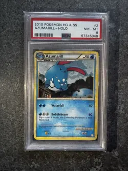 Pokemon Heartgold & Soulsilver HG & SS #2 Azumarill Holo PSA 8 2010 Vintage - Image 1