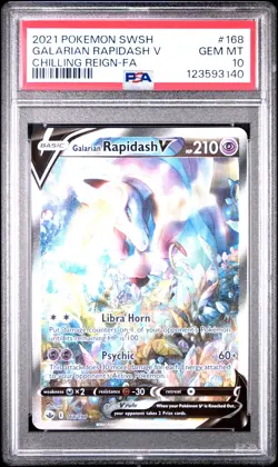 2021 POKEMON SWORD & SHIELD CHILLING REIGN FULL ART/GALARIAN RAPIDASH V PSA 10 - Image 1
